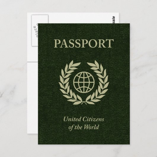 Carte Postale passeport vert (Devant / Derrière)