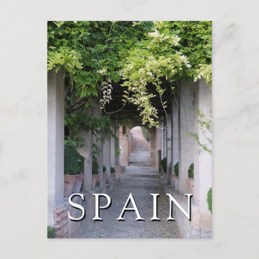 Carte Postale Passerelle couverte de feuillage, Espagne (Devant)