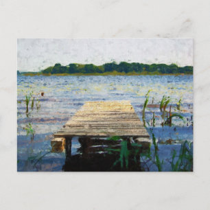 Carte Postale Passerelle peinte dans l'eau. Rivière Havel.