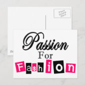 Carte Postale Passion Pour La Mode (Devant / Derrière)