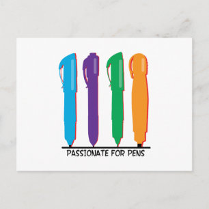 Carte Postale Passionné Pour Les Stylos