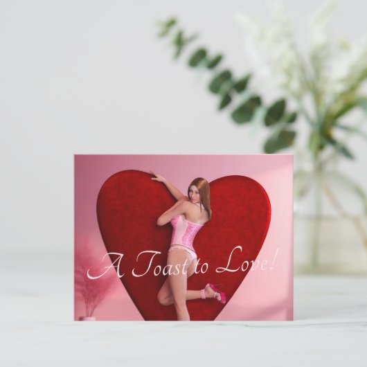 Carte Postale Passionnée Valentine's Day Girl in a Corset (Debout devant)