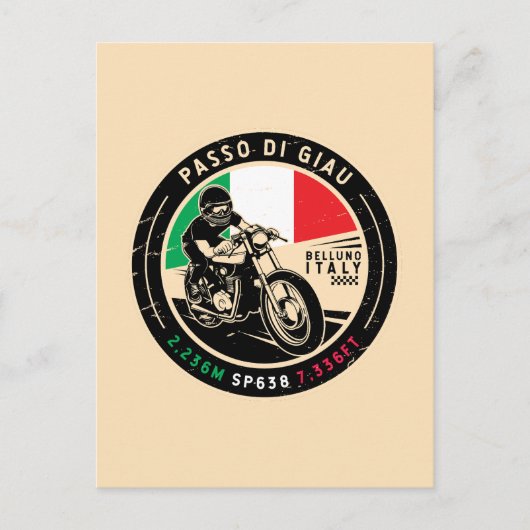 Carte Postale Passo di Giau Italie | Pass Giau | Motorcycle (Devant)