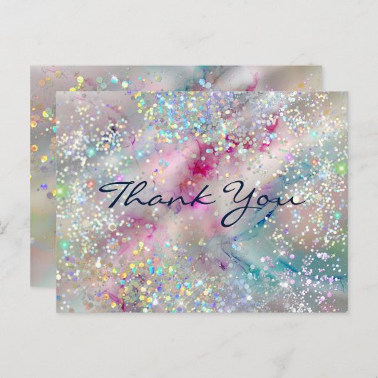 Carte Postale Pastel Alcool Enk Holographique Parties scintillan (Devant / Derrière)