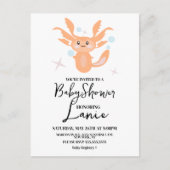 Carte Postale Pastel Axolotl Océan Baby shower Créature (Devant)