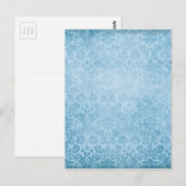 Carte Postale Pastel Bleu Damas Motif défraîchi (Devant / Derrière)