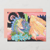 Carte postale Pastel Blue Rose Dragon (Devant / Derrière)