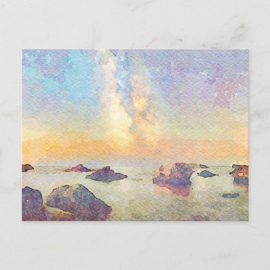 Carte Postale *~ Pastel Cannelle Beach Italie Sunset AP12 (Devant)