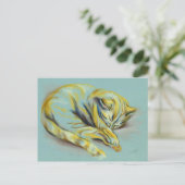 Carte Postale Pastel Chat - Tabby Chaton (Debout devant)