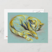 Carte Postale Pastel Chat - Tabby Chaton (Devant / Derrière)
