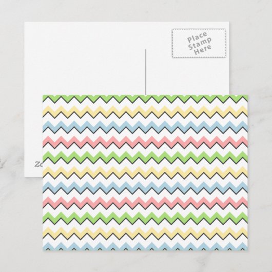 Carte Postale Pastel Chevron-Drop Shadow par Shirley Taylor (Devant / Derrière)