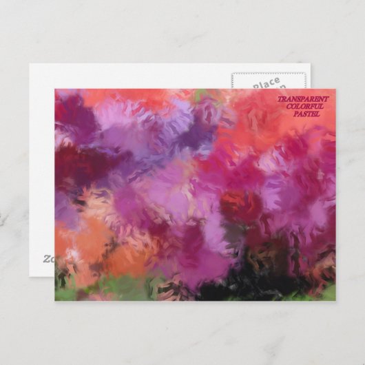 CARTE POSTALE PASTEL COLORÉ TRANSPARENT (Devant / Derrière)