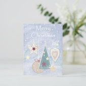 Carte Postale Pastel Colour Arbre de Noël étoile et coeur (Debout devant)