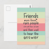 Carte Postale Pastel Cute Friends rare Friendship Citation Grand (Devant / Derrière)