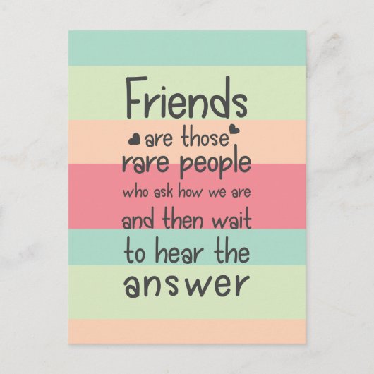 Carte Postale Pastel Cute Friends rare Friendship Citation Grand (Devant)