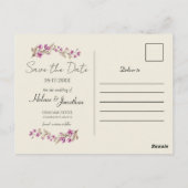 Carte Postale Pastel Fleur sauvage Boho Wedding Enregistrer La D (Dos)