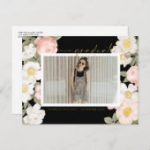 Carte Postale Pastel Fleurs Vintages Black Photo Graduation (Devant / Derrière)