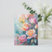 Carte Postale Pastel Floral Moderne Impressionniste Peinture (Debout devant)