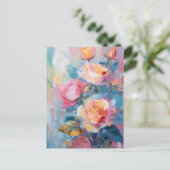Carte Postale Pastel Floral Moderne Impressionniste Peinture (Debout devant)