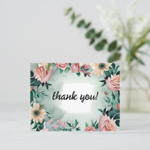 Carte Postale Pastel Flower Elégance : Sage Green Floral Mariage