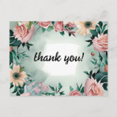 Carte Postale Pastel Flower Elégance : Sage Green Floral Mariage (Devant)