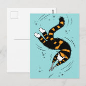 Carte Postale Pastel Goth Chat Skeleton (Devant / Derrière)