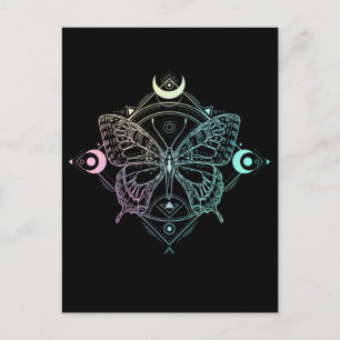 Carte Postale Pastel Goth Moon Gothic Wicca Crescent Butterfly