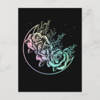 Pastel Goth Rose Lune Croissant gothique Fleurs