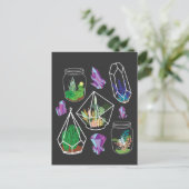 Carte Postale Pastel Goth Succulent Cactus Kawaii Terrarium (Debout devant)