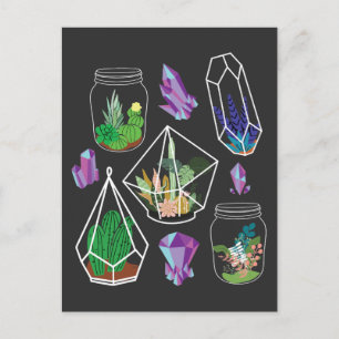 Carte Postale Pastel Goth Succulent Cactus Kawaii Terrarium