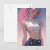 Carte postale Pastel Haired Woman (Devant / Derrière)