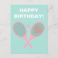 Pastel Heart Joueur de tennis Raquettes Ball Anniv
