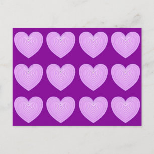 Carte Postale Pastel lavender coeur sur un arrière - plan violet