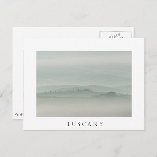 Carte Postale Pastel matin dans la brouillard toscane (Devant / Derrière)