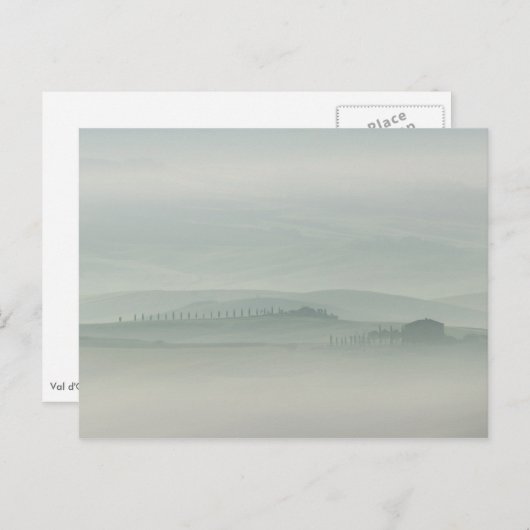 Carte Postale Pastel matin dans la brouillard toscane (Devant / Derrière)