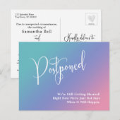 Carte Postale Pastel Ombre Gradient Mariage reporté (Devant / Derrière)