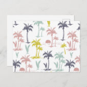 Carte Postale Pastel Palm Tree by the Beach Motif (Devant / Derrière)