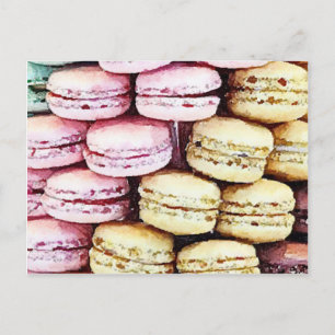 Carte Postale Pastel Paris Macarons