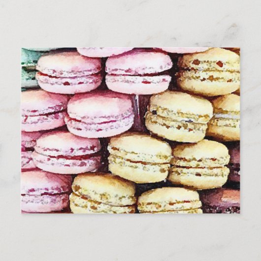 Carte Postale Pastel Paris Macarons (Devant)