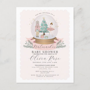 Carte Postale Pastel Pink Christmas Nutcracker fille baby shower