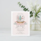 Carte Postale Pastel Pink Christmas Nutcracker fille baby shower (Debout devant)