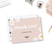 Carte Postale Pastel Pink Daisy Logo Marque Merci Coupon Card