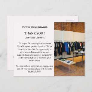 Carte Postale Pastel Pink Minimaliste Budget Merci d'affaires