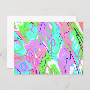 Carte Postale Pastel Pop Art Abstrait