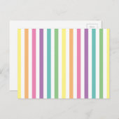 Carte Postale Pastel Rainbow et White Stripes Motif (Devant / Derrière)