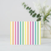 Carte Postale Pastel Rainbow et White Stripes Motif (Debout devant)