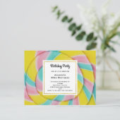 Carte Postale Pastel Rainbow Spiral Candy fête d'anniversaire (Debout devant)