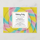 Carte Postale Pastel Rainbow Spiral Candy fête d'anniversaire (Devant)