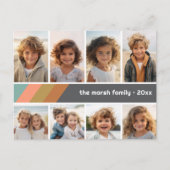 Carte Postale Pastel Retro Stripe - 8 Photo Collage (Devant)