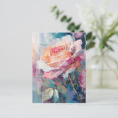 Carte Postale Pastel Rose Peinture Abstraite moderne (Debout devant)